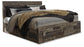 Derekson King Panel Bed with 6 Storage Drawers with Mirrored Dresser and Chest Rent Wise Rent To Own Jacksonville, Florida