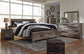 Derekson King Panel Bed with Mirrored Dresser, Chest and Nightstand Rent Wise Rent To Own Jacksonville, Florida