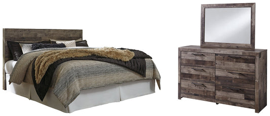 Derekson King Panel Headboard with Mirrored Dresser Rent Wise Rent To Own Jacksonville, Florida