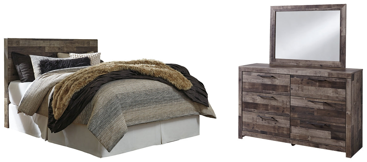 Derekson Queen/Full Panel Headboard with Mirrored Dresser Rent Wise Rent To Own Jacksonville, Florida