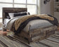 Derekson Queen Panel Bed with 2 Storage Drawers with Mirrored Dresser, Chest and Nightstand Rent Wise Rent To Own Jacksonville, Florida