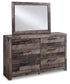 Derekson Queen Panel Bed with Mirrored Dresser Rent Wise Rent To Own Jacksonville, Florida