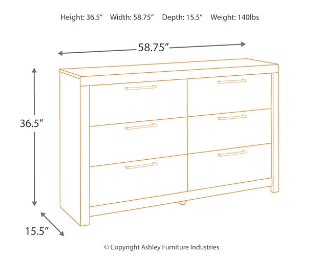 Derekson Six Drawer Dresser Rent Wise Rent To Own Jacksonville, Florida