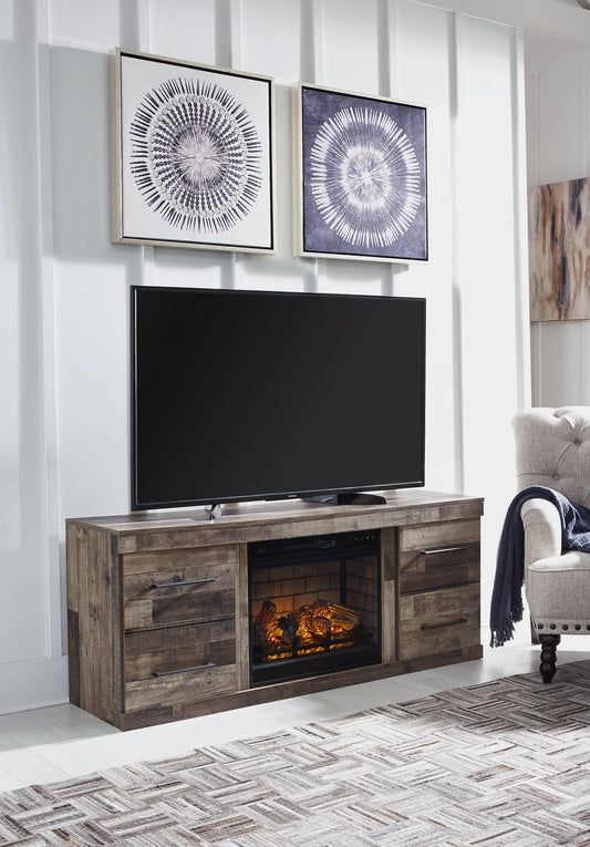 Derekson TV Stand with Electric Fireplace Rent Wise Rent To Own Jacksonville, Florida