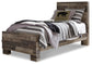 Derekson Twin Panel Bed with Mirrored Dresser and 2 Nightstands Rent Wise Rent To Own Jacksonville, Florida