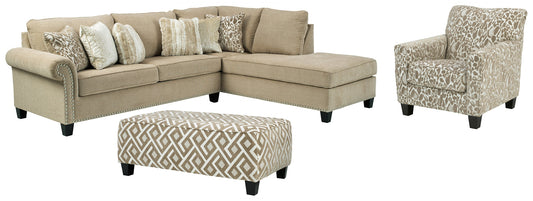 Dovemont 2-Piece Sectional with Chair and Ottoman Rent Wise Rent To Own Jacksonville, Florida