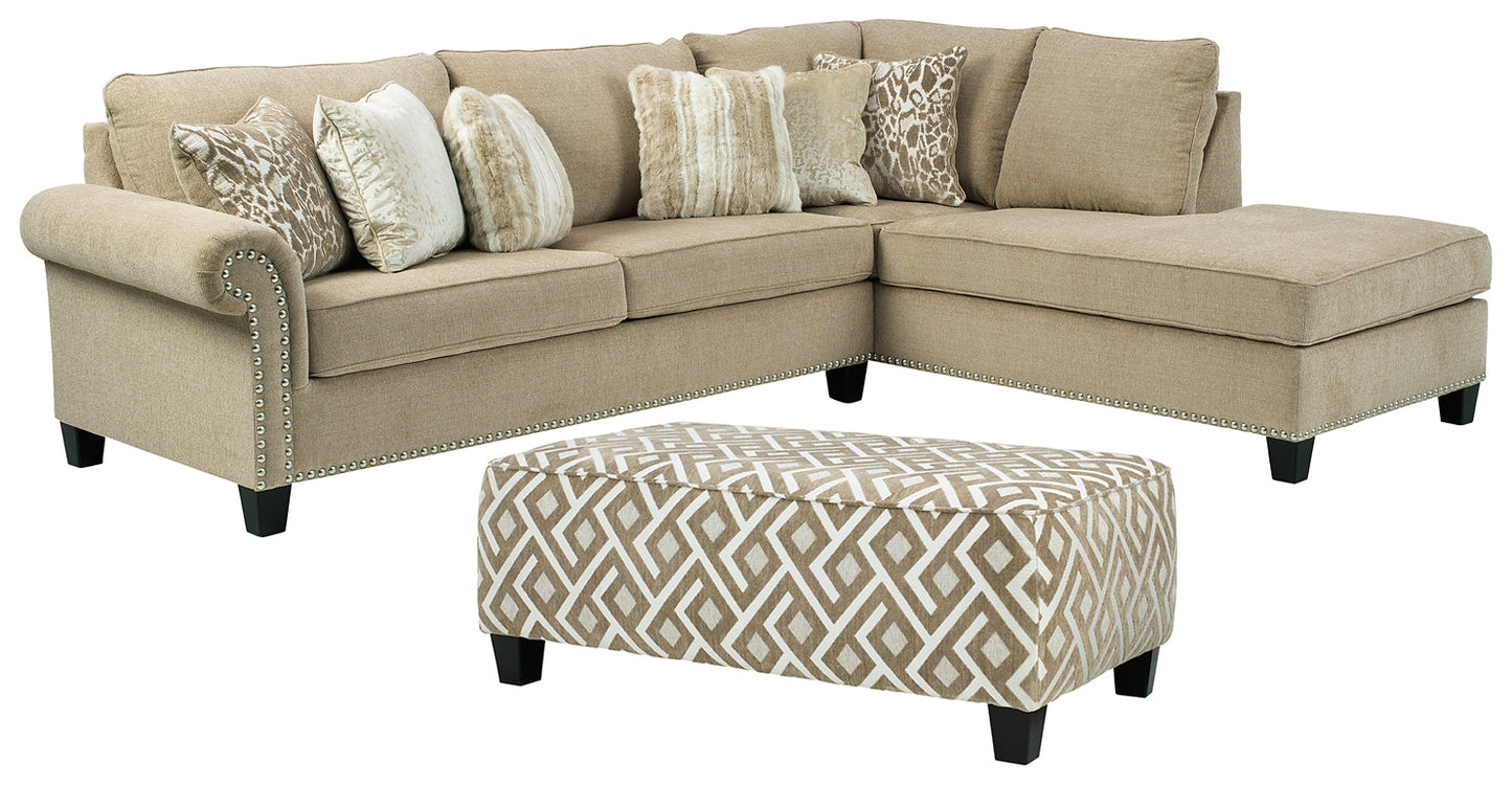 Dovemont 2-Piece Sectional with Ottoman Rent Wise Rent To Own Jacksonville, Florida