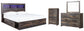 Drystan King Bookcase Bed with 2 Storage Drawers with Mirrored Dresser and Chest Rent Wise Rent To Own Jacksonville, Florida