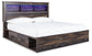 Drystan King Bookcase Bed with 2 Storage Drawers with Mirrored Dresser and Chest Rent Wise Rent To Own Jacksonville, Florida