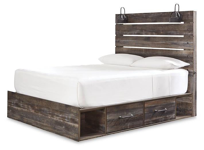 Drystan King Panel Bed with Mirrored Dresser, Chest and 2 Nightstands Rent Wise Rent To Own Jacksonville, Florida