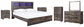 Drystan King Panel Bookcase Bed with Mirrored Dresser, Chest and 2 Nightstands Rent Wise Rent To Own Jacksonville, Florida