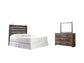 Drystan King Panel Headboard with Mirrored Dresser Rent Wise Rent To Own Jacksonville, Florida