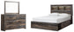 Drystan Queen Bookcase Bed with 4 Storage Drawers with Mirrored Dresser Rent Wise Rent To Own Jacksonville, Florida