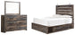 Drystan Queen Panel Bed with 2 Storage Drawers with Mirrored Dresser Rent Wise Rent To Own Jacksonville, Florida