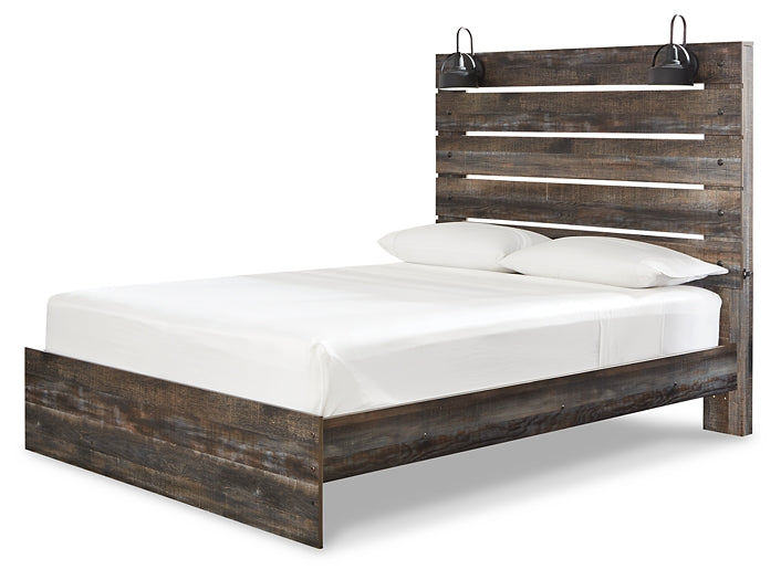 Drystan Queen Panel Bed with Mirrored Dresser Rent Wise Rent To Own Jacksonville, Florida