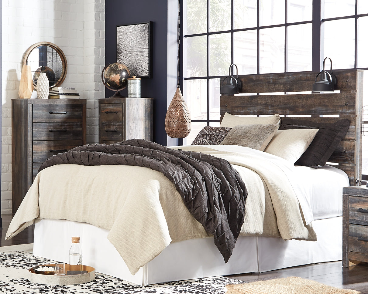Drystan Queen Panel Headboard with Mirrored Dresser, Chest and 2 Nightstands Rent Wise Rent To Own Jacksonville, Florida