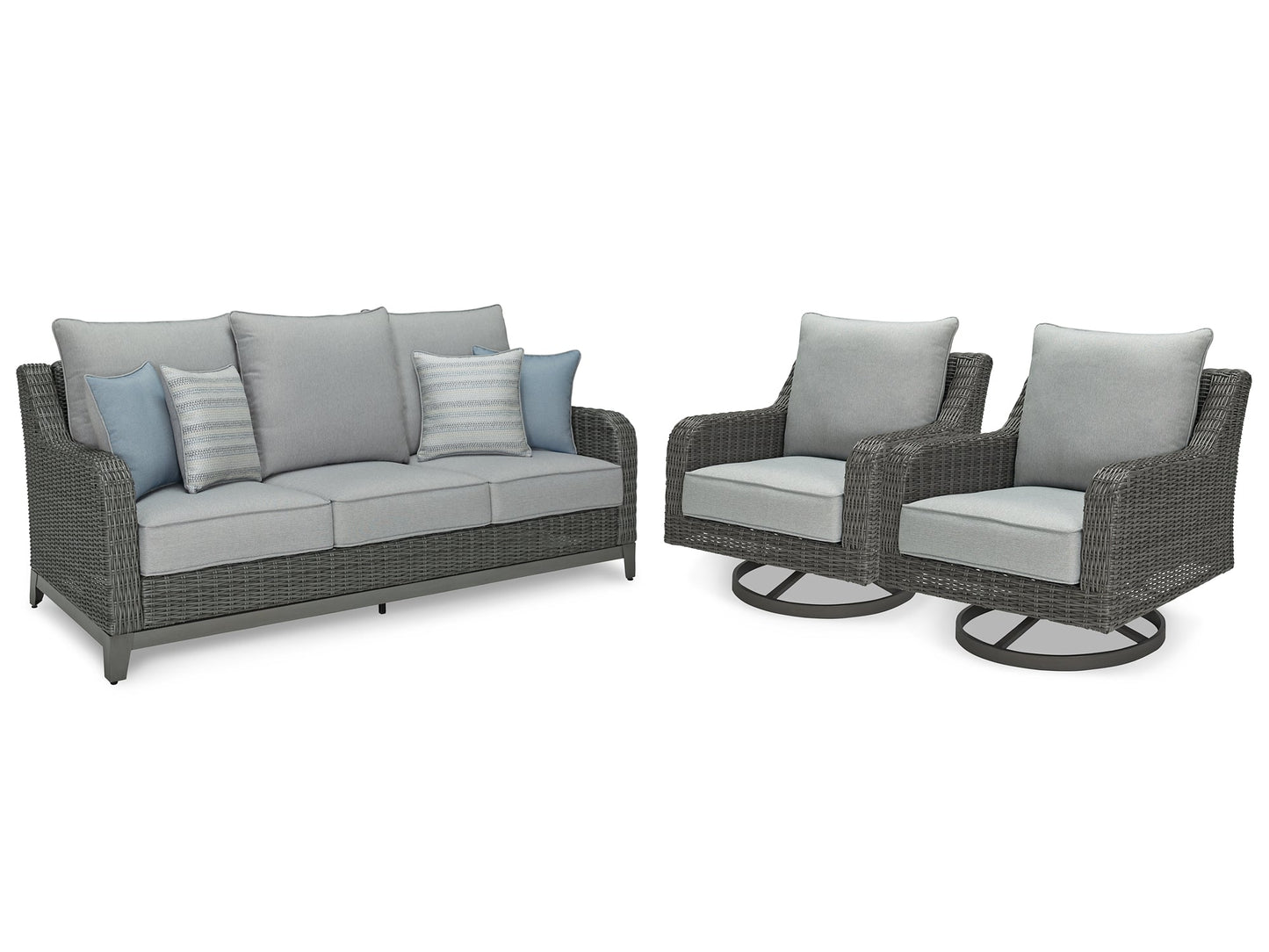 Elite Park Outdoor Sofa with 2 Lounge Chairs Rent Wise Rent To Own Jacksonville, Florida