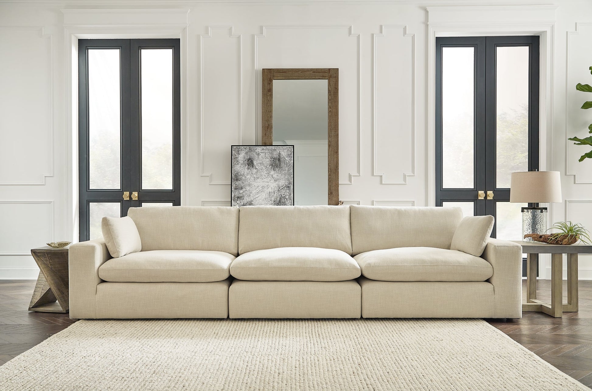 Elyza 3-Piece Sectional with Ottoman Rent Wise Rent To Own Jacksonville, Florida