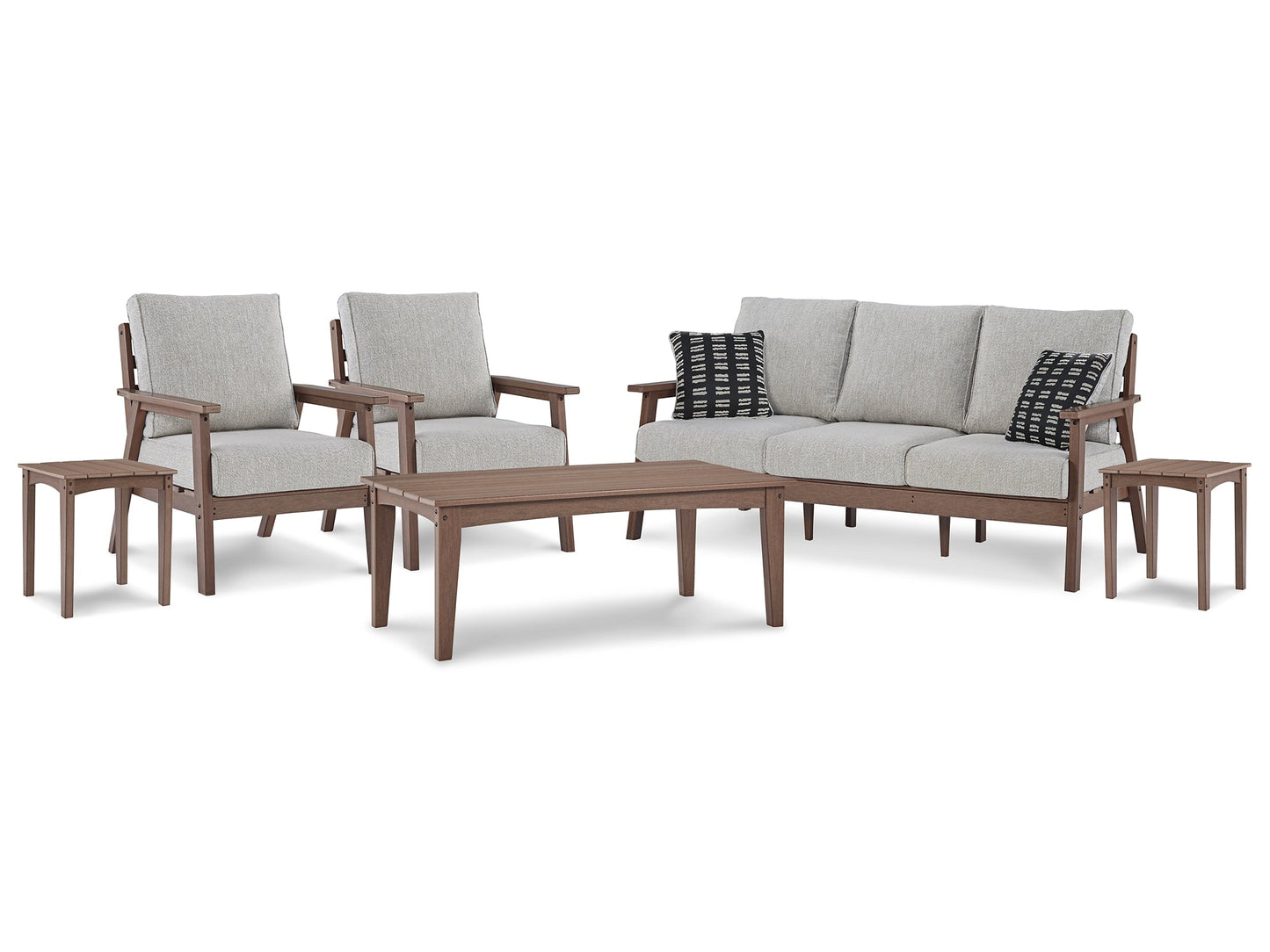 Emmeline Outdoor Sofa and  2 Lounge Chairs with Coffee Table and 2 End Tables Rent Wise Rent To Own Jacksonville, Florida