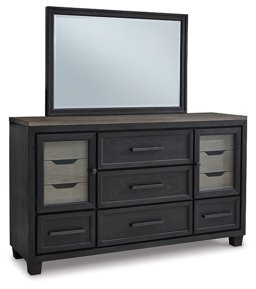 Foyland California King Panel Storage Bed with Mirrored Dresser, Chest and 2 Nightstands Rent Wise Rent To Own Jacksonville, Florida