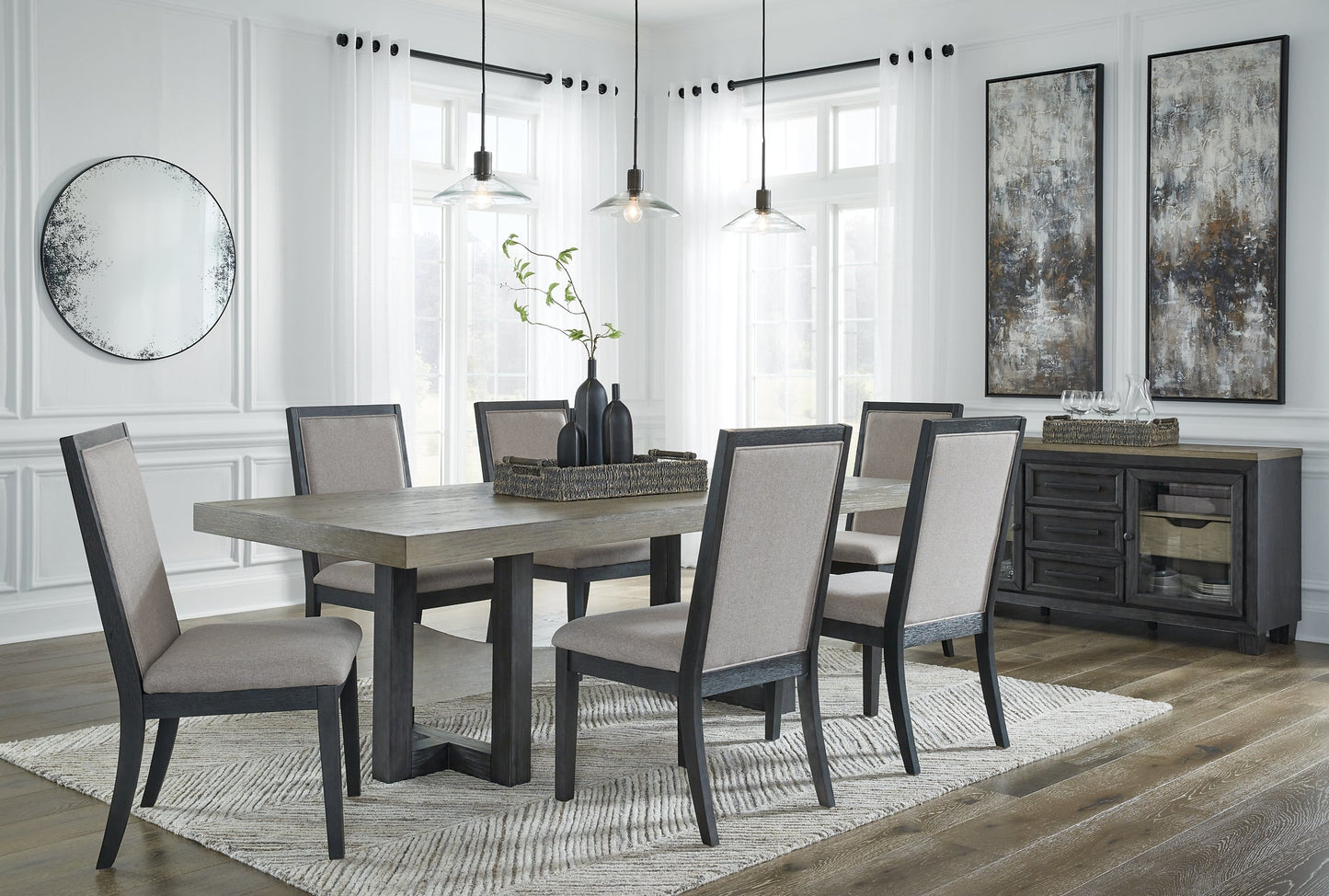 Foyland Dining Table and 6 Chairs Rent Wise Rent To Own Jacksonville, Florida