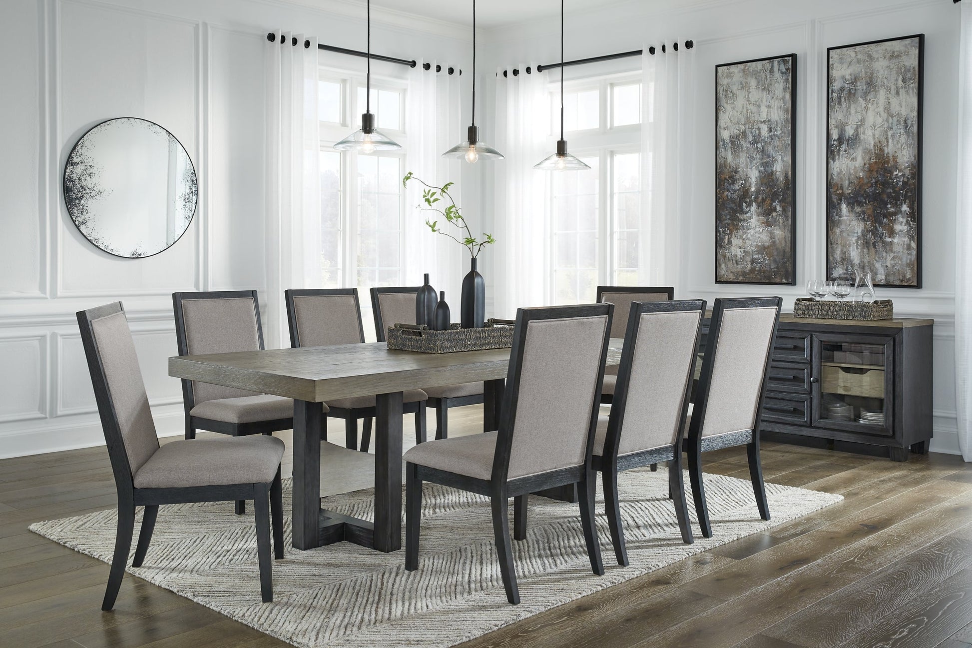 Foyland Dining Table and 8 Chairs Rent Wise Rent To Own Jacksonville, Florida