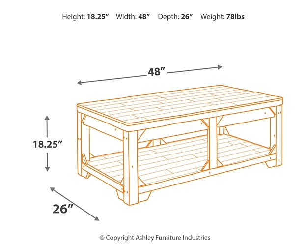 Fregine Lift Top Cocktail Table Rent Wise Rent To Own Jacksonville, Florida