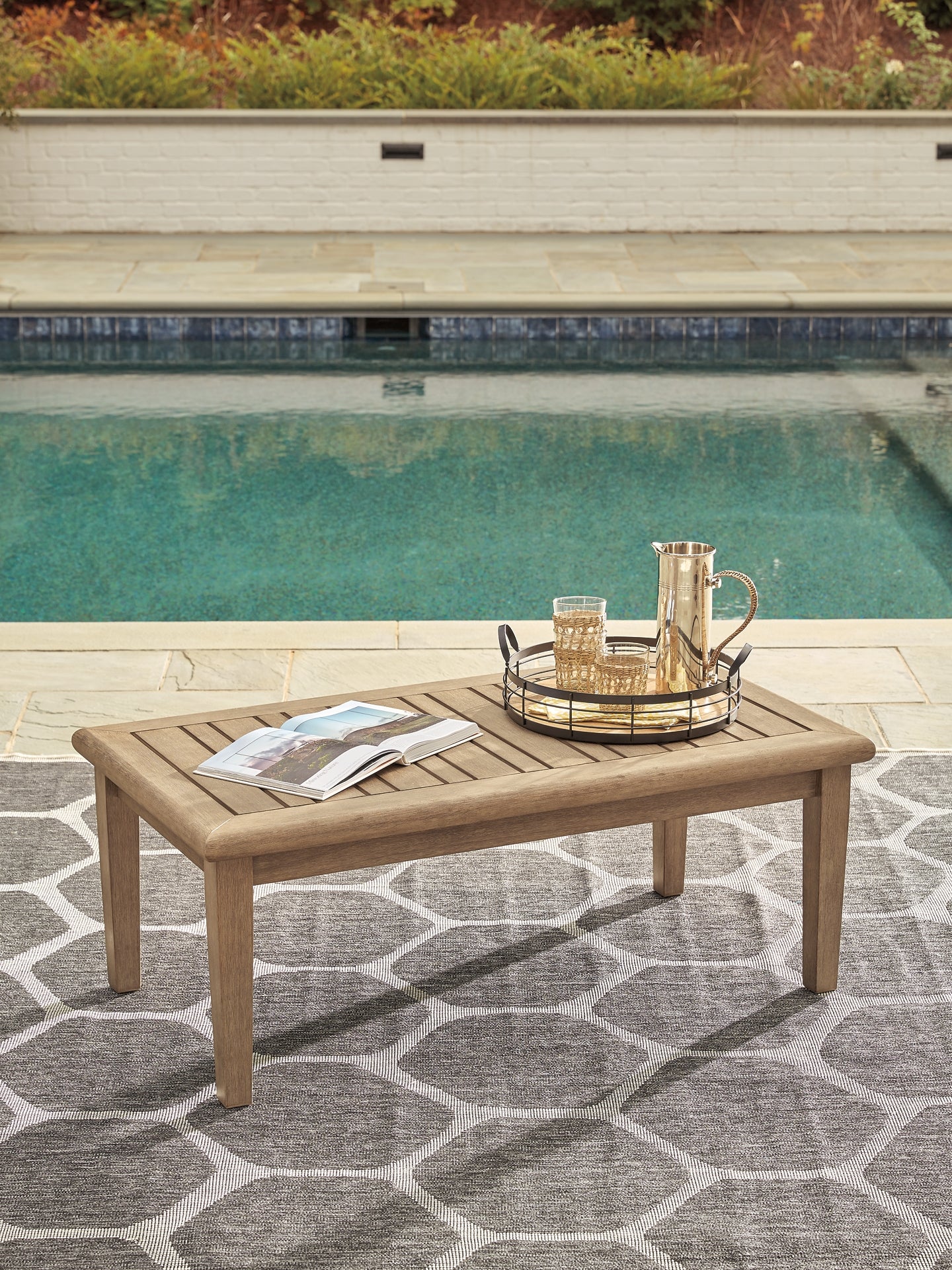 Gerianne Outdoor Coffee Table with 2 End Tables Rent Wise Rent To Own Jacksonville, Florida