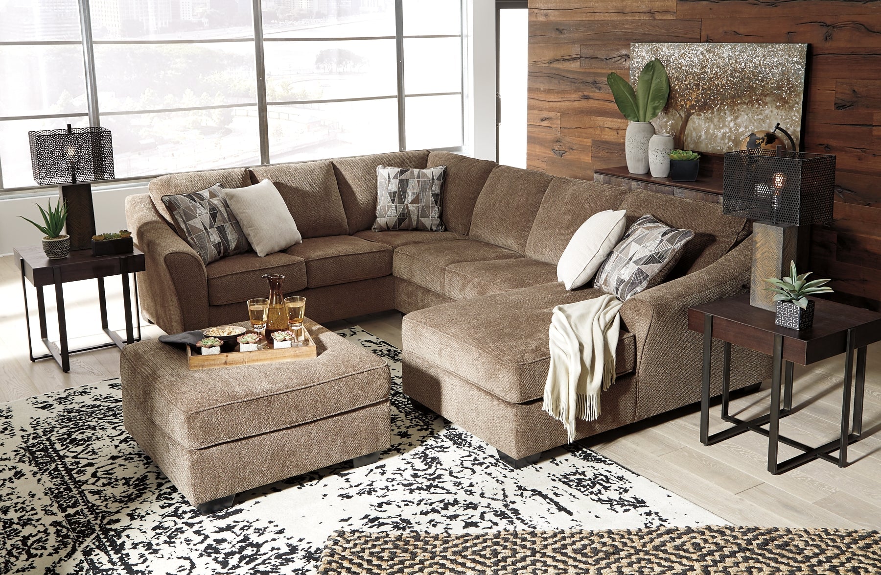 Graftin 3-Piece Sectional with Ottoman Rent Wise Rent To Own Jacksonville, Florida