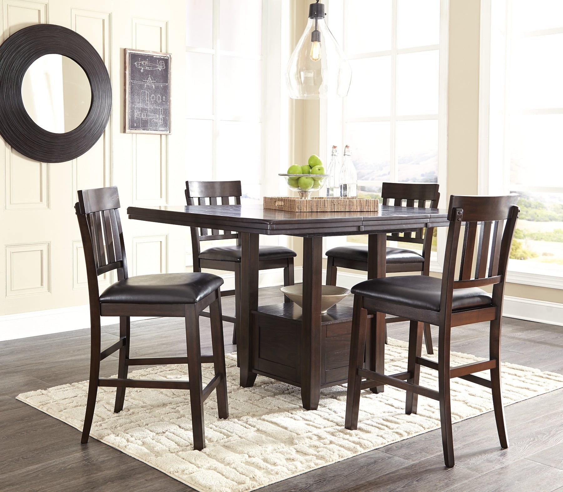 Haddigan Counter Height Dining Table and 4 Barstools Rent Wise Rent To Own Jacksonville, Florida