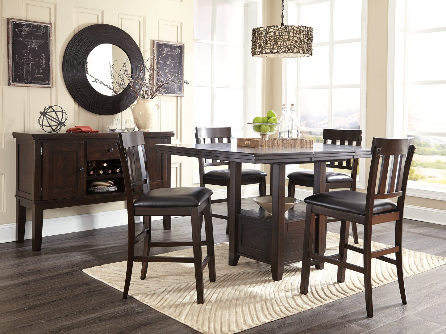 Haddigan Counter Height Dining Table and 4 Barstools with Storage Rent Wise Rent To Own Jacksonville, Florida