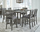 Hallanden Counter Height Dining Table and 6 Barstools Rent Wise Rent To Own Jacksonville, Florida