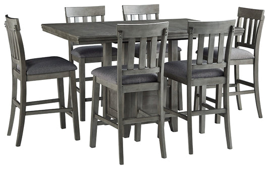 Hallanden Counter Height Dining Table and 6 Barstools Rent Wise Rent To Own Jacksonville, Florida