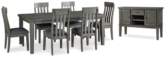 Hallanden Dining Table and 6 Chairs with Storage Rent Wise Rent To Own Jacksonville, Florida