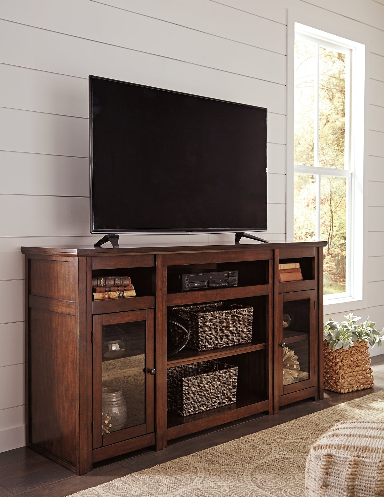 Harpan XL TV Stand w/Fireplace Option Rent Wise Rent To Own Jacksonville, Florida