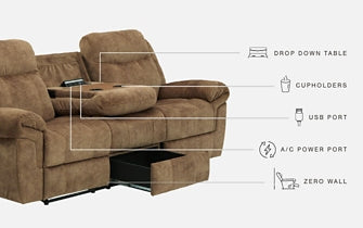 Huddle-Up REC Sofa w/Drop Down Table Rent Wise Rent To Own Jacksonville, Florida