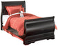 Huey Vineyard Twin Sleigh Bed with Mirrored Dresser Rent Wise Rent To Own Jacksonville, Florida