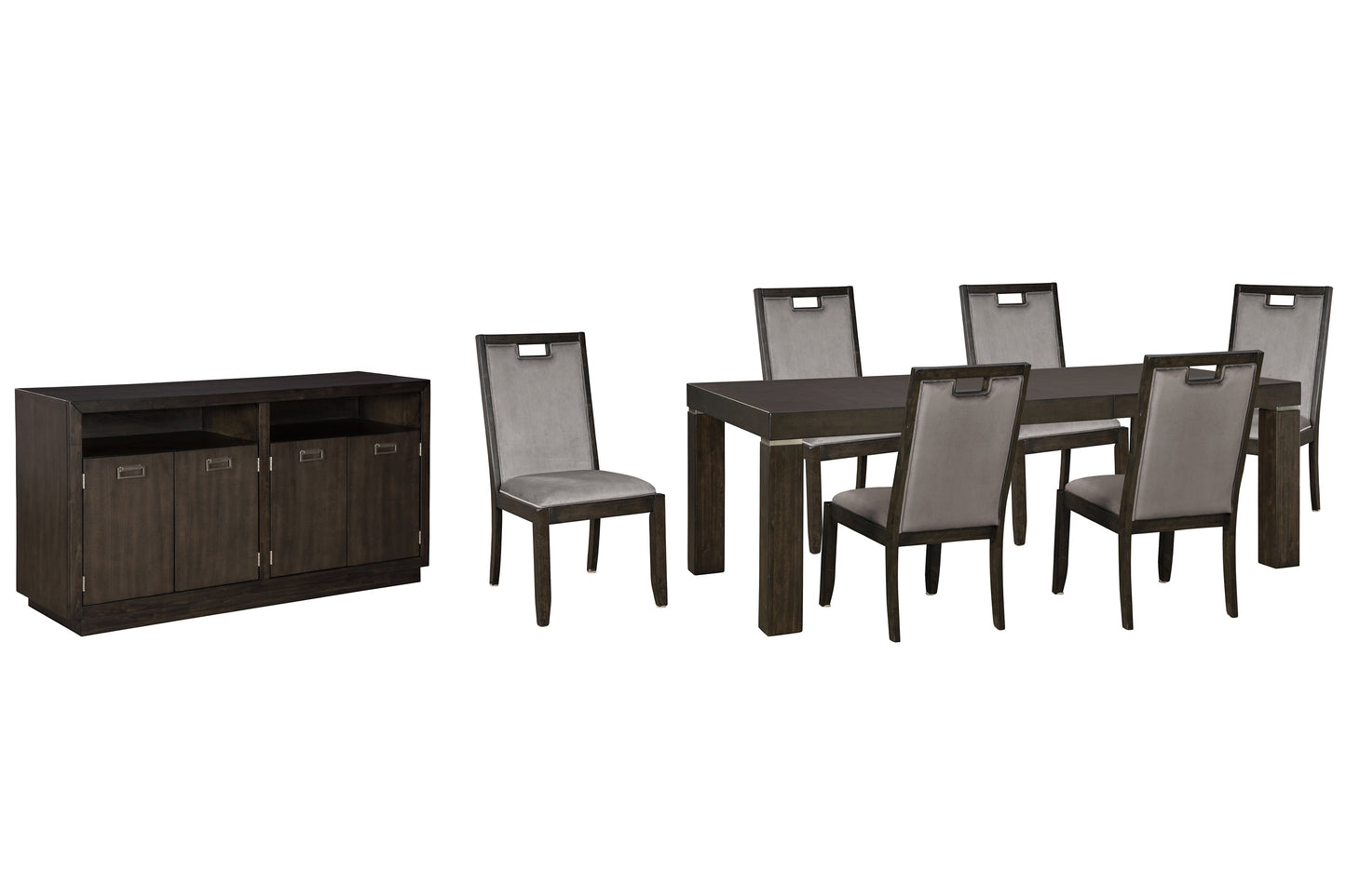 Hyndell Dining Table and 6 Chairs with Storage Rent Wise Rent To Own Jacksonville, Florida