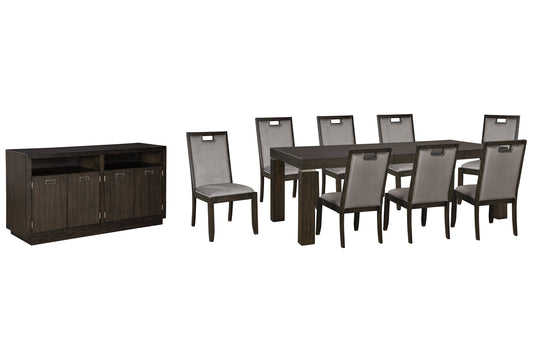 Hyndell Dining Table and 8 Chairs with Storage Rent Wise Rent To Own Jacksonville, Florida
