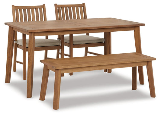 Janiyah Outdoor Dining Table and 2 Chairs and Bench Rent Wise Rent To Own Jacksonville, Florida