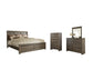 Juararo California King Panel Bed with Mirrored Dresser and Chest Rent Wise Rent To Own Jacksonville, Florida