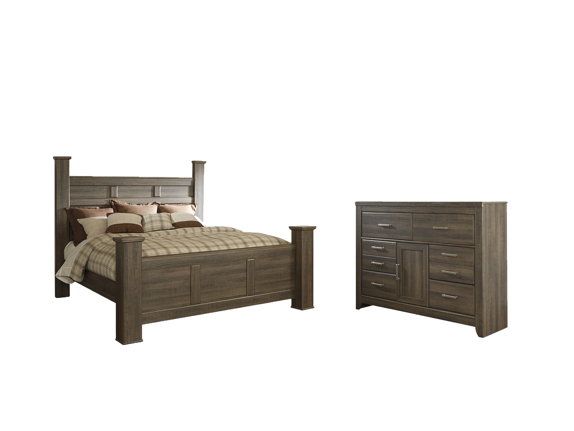 Juararo California King Poster Bed with Dresser Rent Wise Rent To Own Jacksonville, Florida