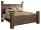 Juararo California King Poster Bed with Mirrored Dresser and 2 Nightstands Rent Wise Rent To Own Jacksonville, Florida