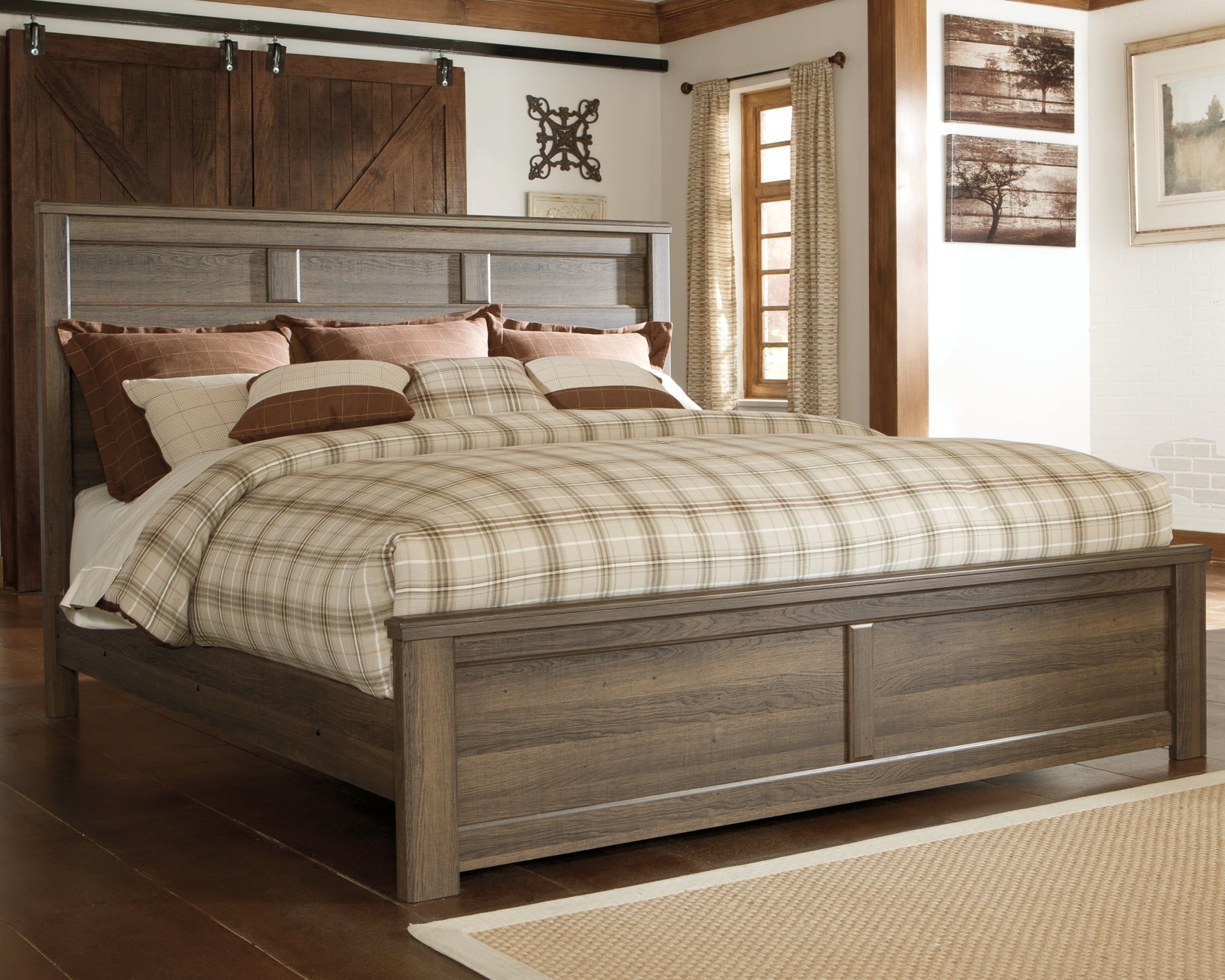 Juararo King Panel Bed with Mirrored Dresser Rent Wise Rent To Own Jacksonville, Florida
