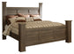 Juararo King Poster Bed with Mirrored Dresser, Chest and Nightstand Rent Wise Rent To Own Jacksonville, Florida