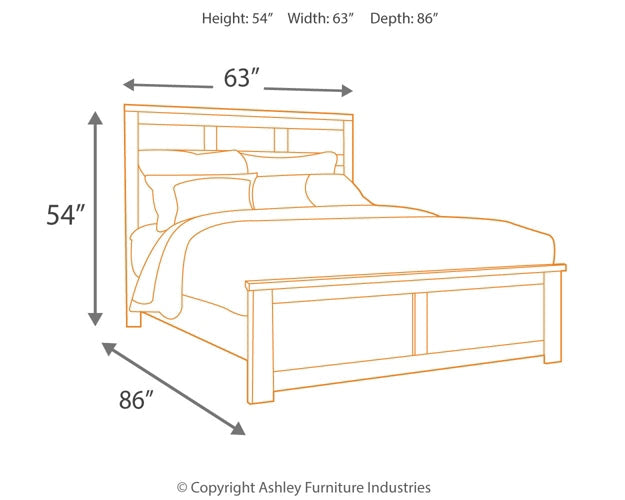 Juararo Queen Panel Bed with Mirrored Dresser Rent Wise Rent To Own Jacksonville, Florida