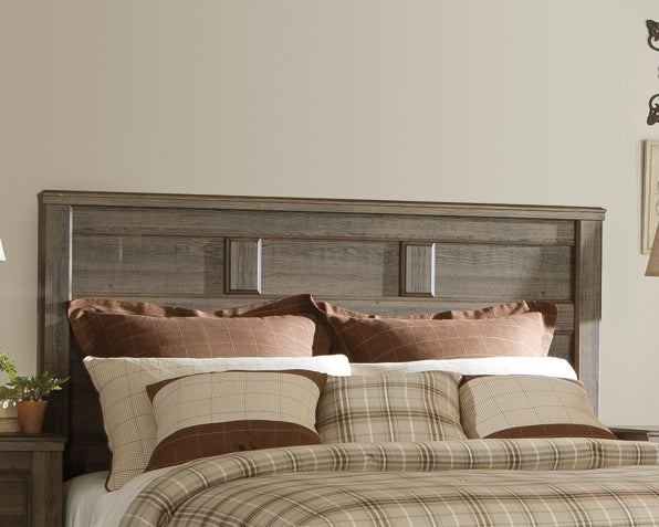 Juararo Queen Panel Headboard with Mirrored Dresser, Chest and 2 Nightstands Rent Wise Rent To Own Jacksonville, Florida