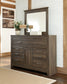Juararo Queen Panel Headboard with Mirrored Dresser and Chest Rent Wise Rent To Own Jacksonville, Florida
