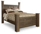 Juararo Queen Poster Headboard with Mirrored Dresser and Nightstand Rent Wise Rent To Own Jacksonville, Florida