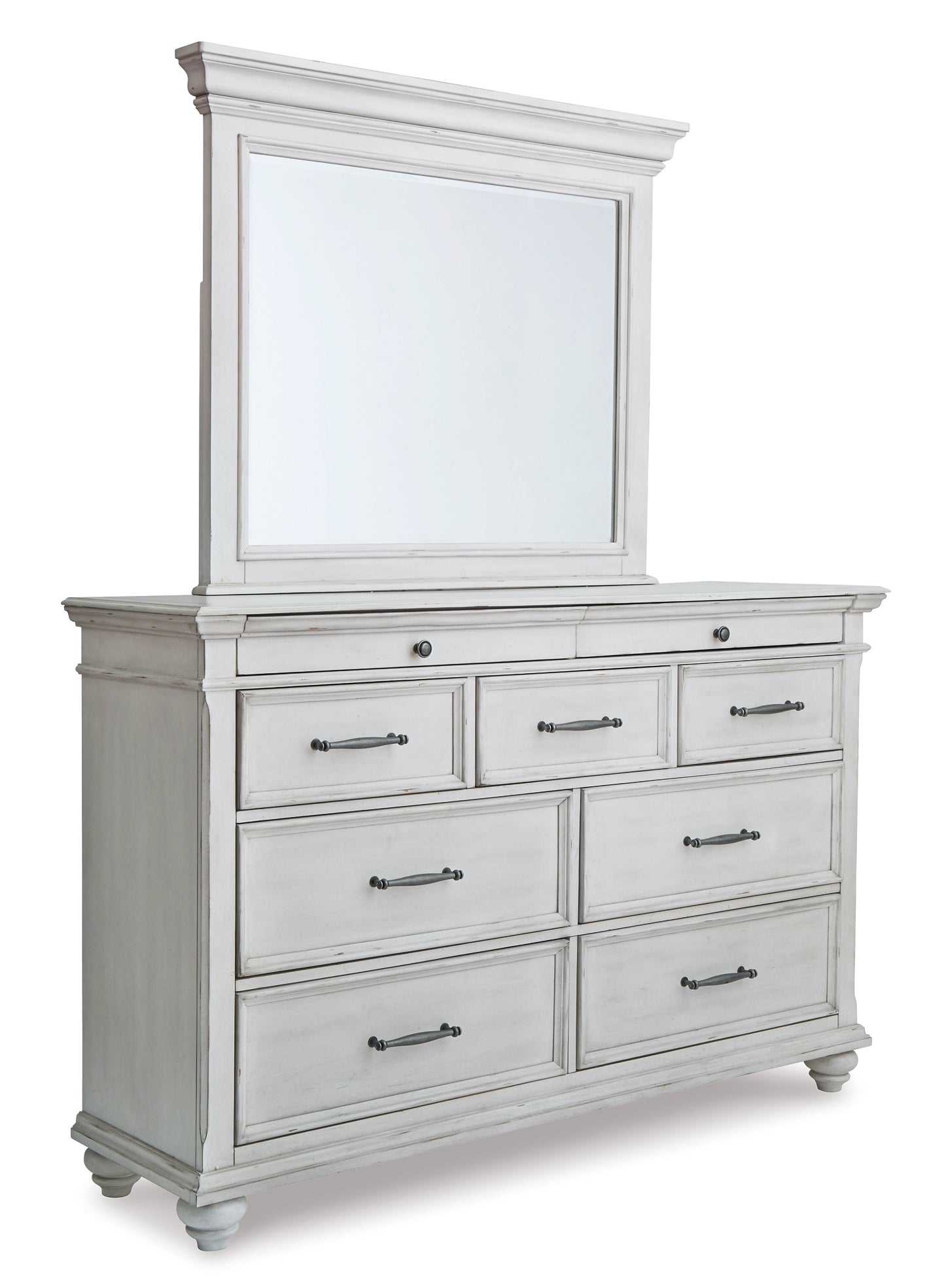 Kanwyn King Panel Bed with Mirrored Dresser, Chest and 2 Nightstands Rent Wise Rent To Own Jacksonville, Florida